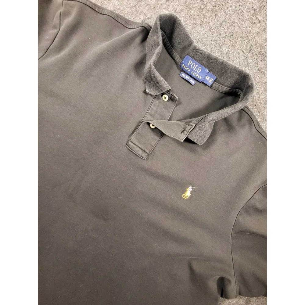 Ralph Lauren Polo Shirt Mens XXL Black Short Sleeve Classic Flesh Pony